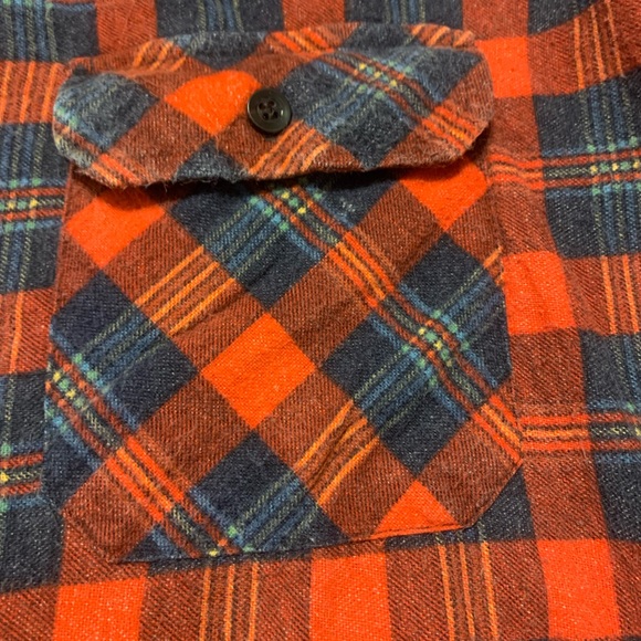Vintage Quilted Lined Flannel Long Sleeve Plaid Button Up Shacket Unisex Sz L - Picture 6 of 8